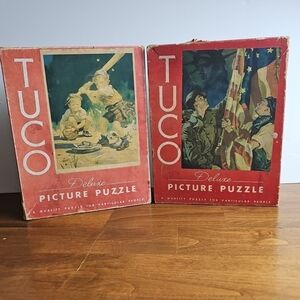 Lot of 2 Vintage TUCO Deluxe Picture Puzzles Unsure If Complete 300-500 Pcs